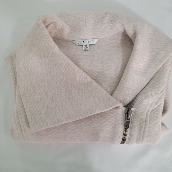 CAbi Ryder Quilted Shawl Vanilla Girl Moto Biker Jacket Asymmetrical Zip Beige - Picture 10 of 12